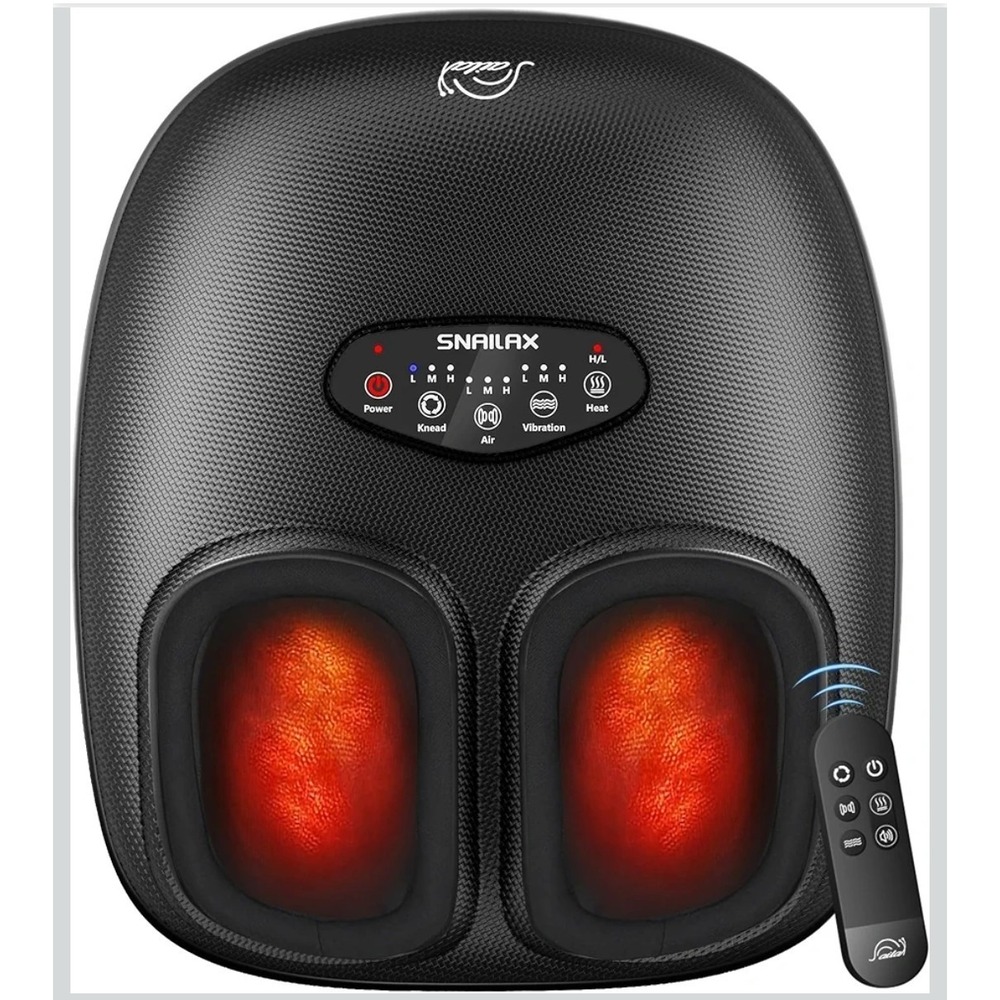 Snailax 4-in-1 Foot Massager Heat Shiatsu Compression Vibration Remote FSA HSA
